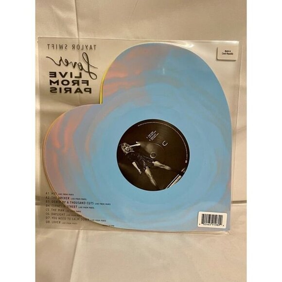 Taylor Swift Lover (Live From Paris) Heart Shaped Vinyl 2 pack NEW rare - Picture 4 of 5